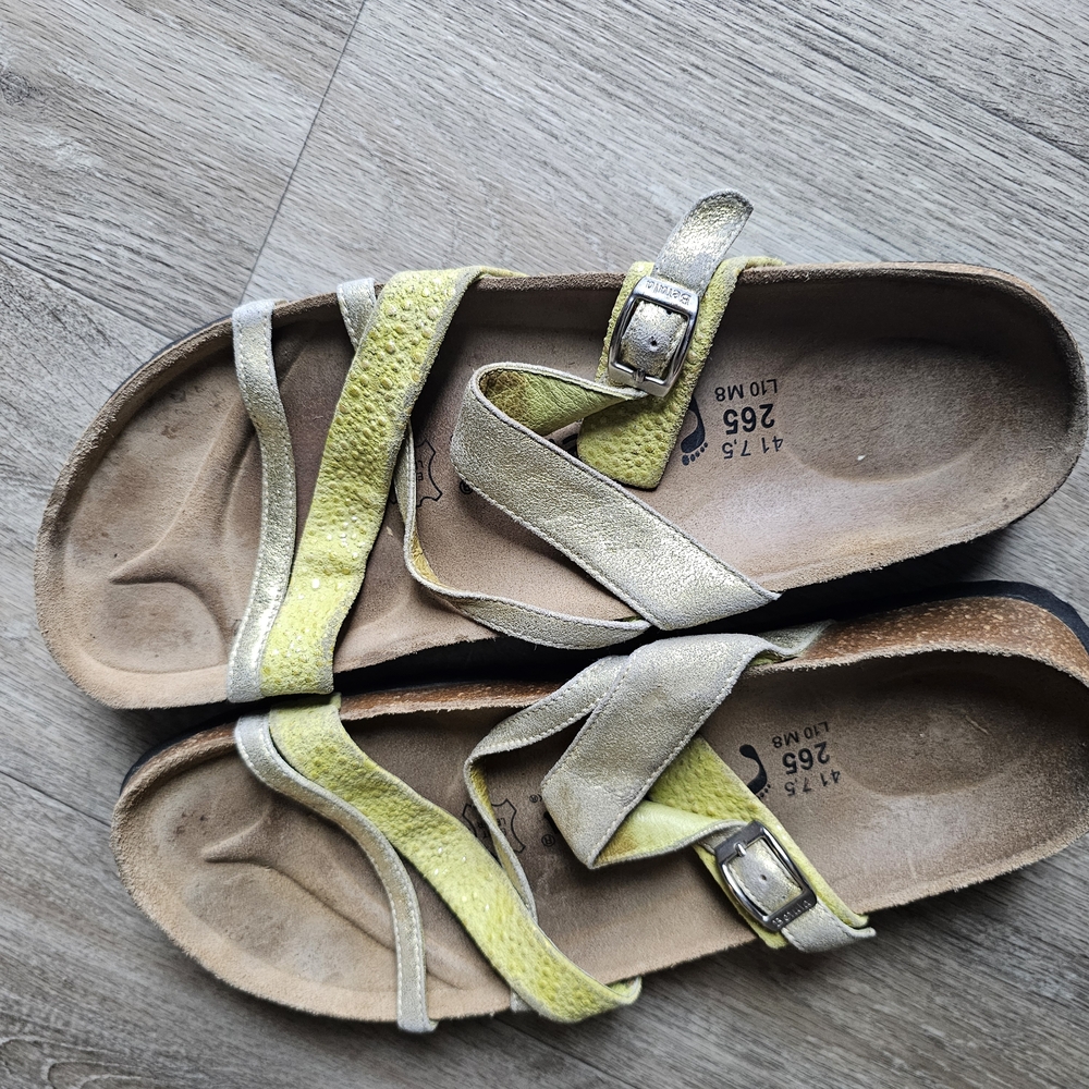 Yellow and Silver Sandals